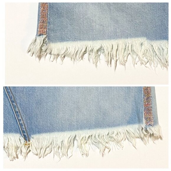 7 For All Mankind Fringed Denim Mini Skirt, Size 32 (jean sizing), New with tag - Picture 14 of 16